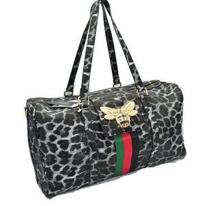 Croc Bee Leopard Print Duffle Overnight Bag